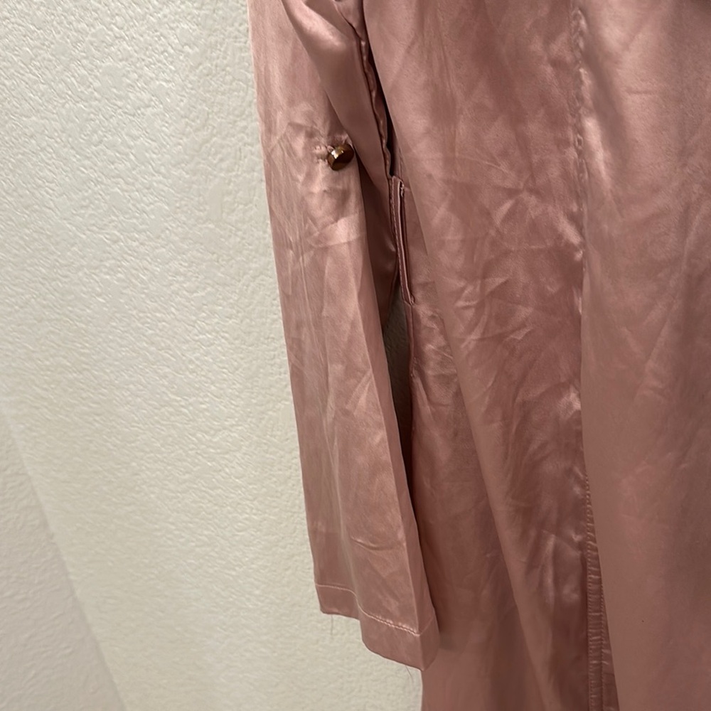Fashion Nova Pink Notched Collar Trench Coat - Picture 12 of 13